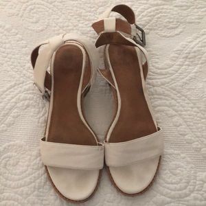 Frye White Leather Sandals